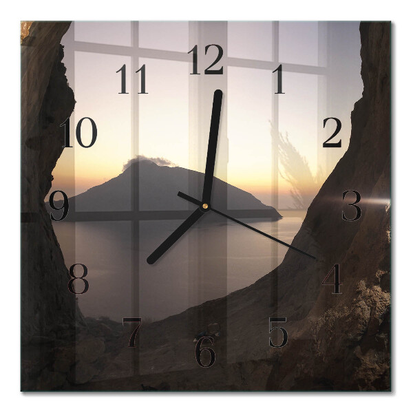 Quadrato orologio da parete Montagna oceanica