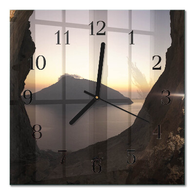 Quadrato orologio da parete Montagna oceanica