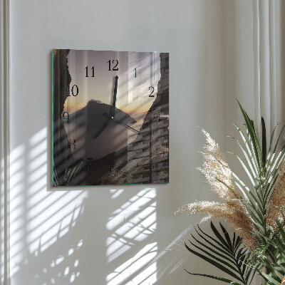 Quadrato orologio da parete Montagna oceanica