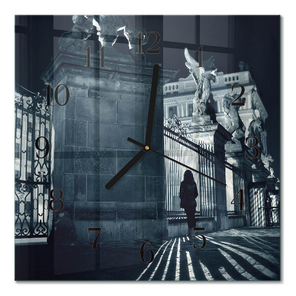 Quadrato orologio in vetro decorativo Hradčany