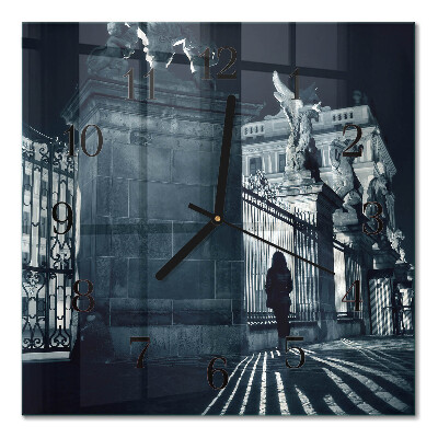 Quadrato orologio in vetro decorativo Hradčany