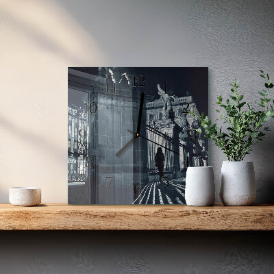 Quadrato orologio in vetro decorativo Hradčany