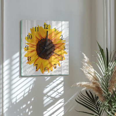 Quadrato orologio in vetro decorativo Girasole