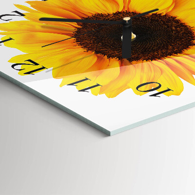 Quadrato orologio in vetro decorativo Girasole