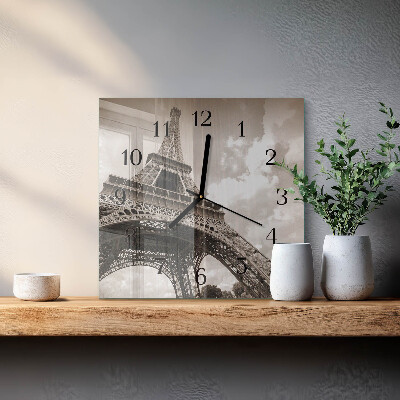 Quadrato orologio in vetro decorativo Parigi
