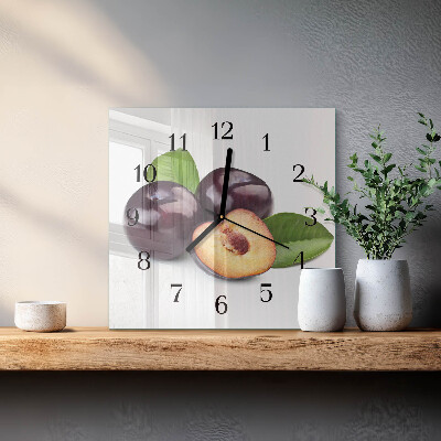Orologio quadrato in vetro Prugne