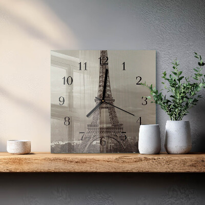 Orologio quadrato in vetro Torre Eiffel