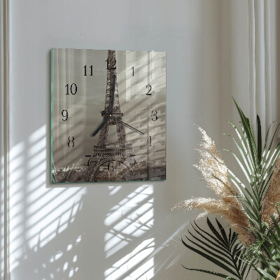 Orologio quadrato in vetro Torre Eiffel