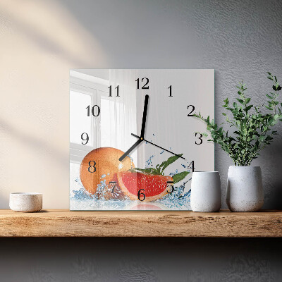 Quadrato orologio da parete Pompelmo