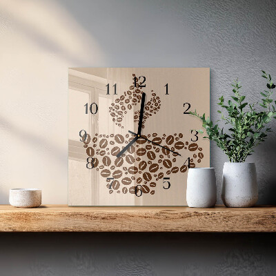 Orologio quadrato Caffè