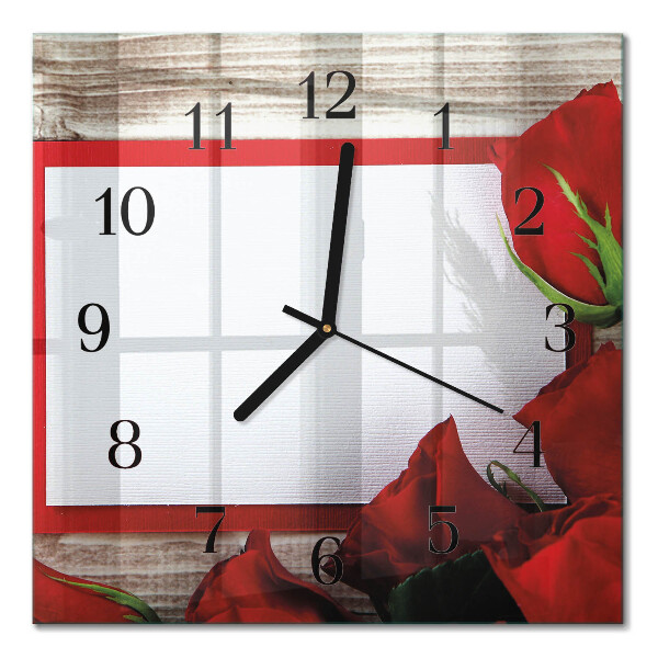Orologio quadrato in vetro Rose