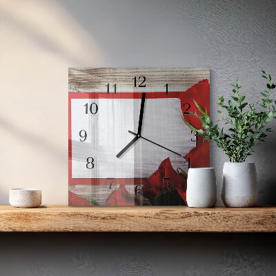 Orologio quadrato in vetro Rose
