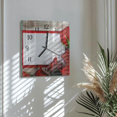 Orologio quadrato in vetro Rose