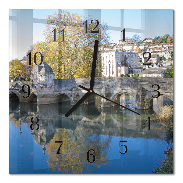 Quadrato orologio in vetro decorativo Ponte
