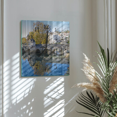 Quadrato orologio in vetro decorativo Ponte