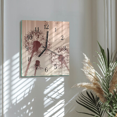 Orologio quadrato in vetro Dente di leone