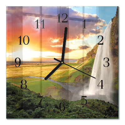 Quadrato orologio da parete Cascata