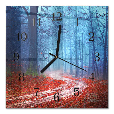 Orologio quadrato in vetro Sentiero nel bosco