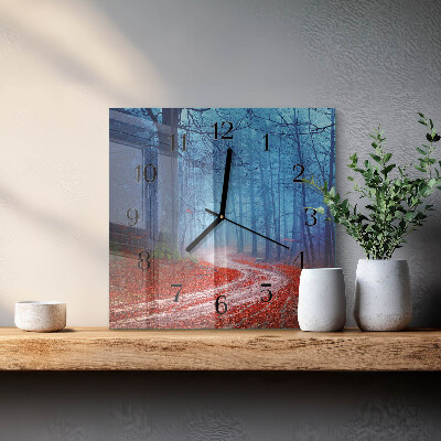 Orologio quadrato in vetro Sentiero nel bosco