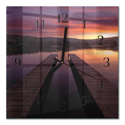 Quadrato orologio in vetro decorativo Tramonto