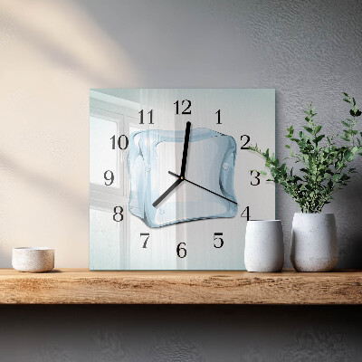 Quadrato orologio in vetro decorativo Ghiaccio