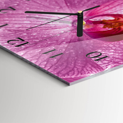 Orologio quadrato in vetro Orchidea
