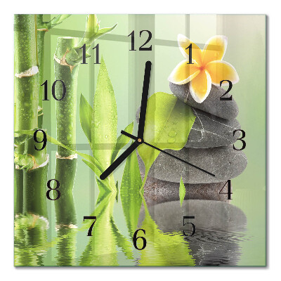 Orologio quadrato Pietre di bambù