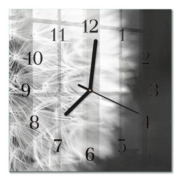 Quadrato orologio in vetro decorativo Dente di leone