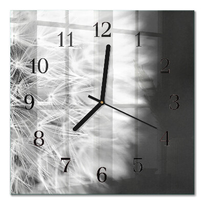 Quadrato orologio in vetro decorativo Dente di leone