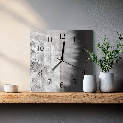 Quadrato orologio in vetro decorativo Dente di leone