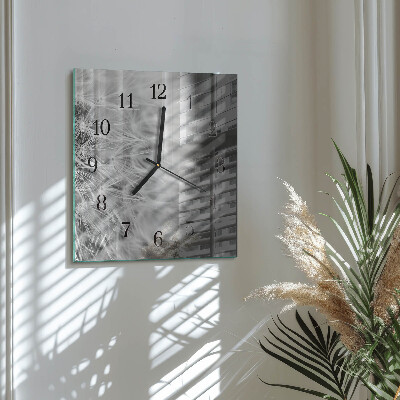 Quadrato orologio in vetro decorativo Dente di leone