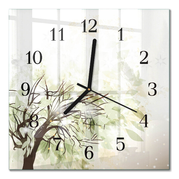 Orologio quadrato in vetro Albero