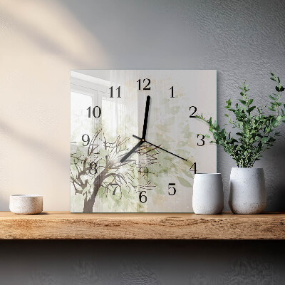 Orologio quadrato in vetro Albero