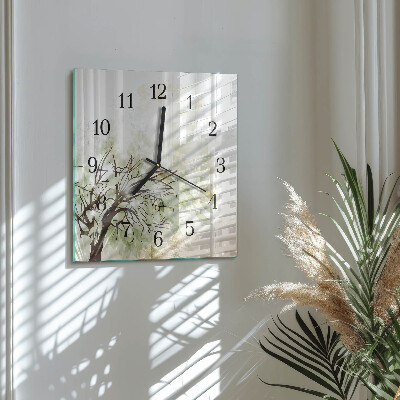 Orologio quadrato in vetro Albero