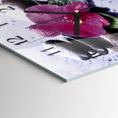 Orologio quadrato in vetro Orchidea