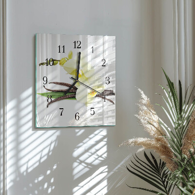 Orologio quadrato Orchidea di vaniglia