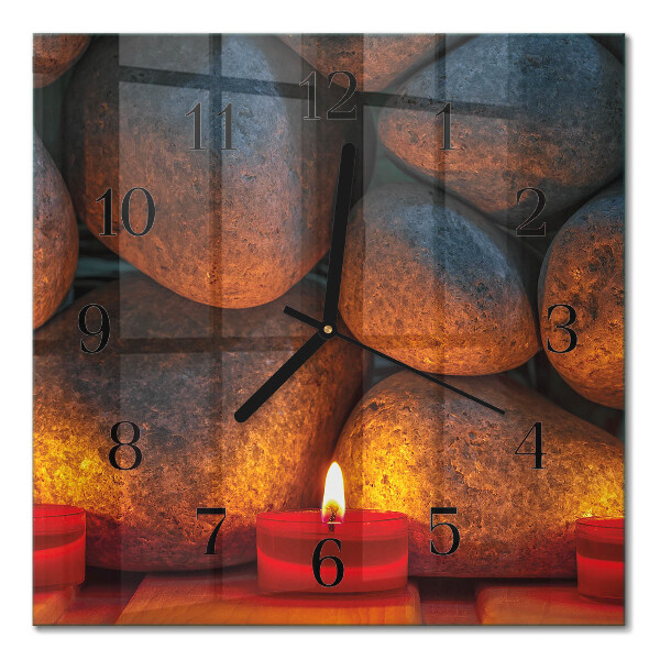 Quadrato orologio in vetro decorativo Pietre