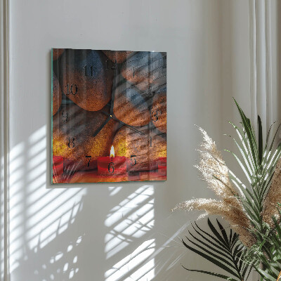 Quadrato orologio in vetro decorativo Pietre