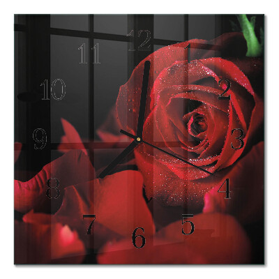 Orologio quadrato in vetro Rosa
