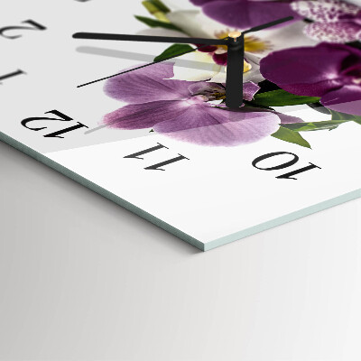 Quadrato orologio da parete Orchidea