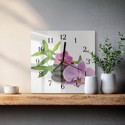 Orologio quadrato Orchidea