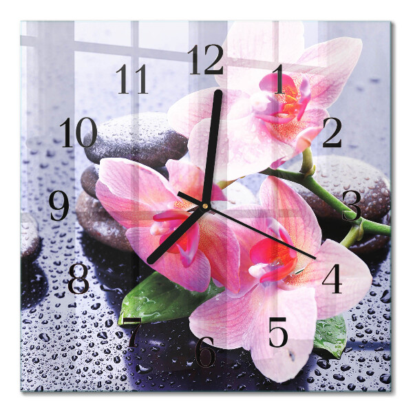 Orologio quadrato Orchidea