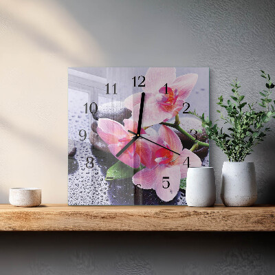 Orologio quadrato Orchidea