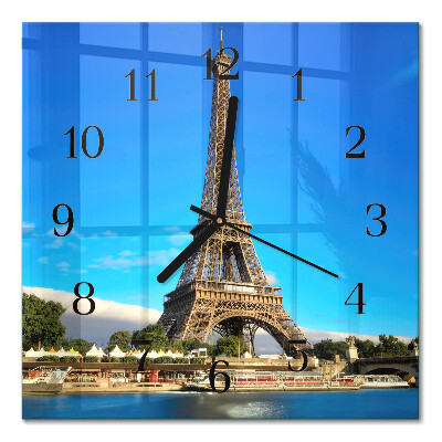 Orologio quadrato in vetro Torre Eiffel Parigi