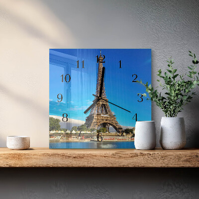 Orologio quadrato in vetro Torre Eiffel Parigi