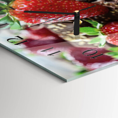 Quadrato orologio in vetro decorativo Fragole