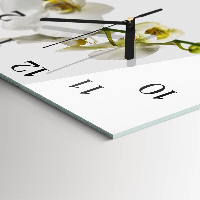 Orologio quadrato in vetro Orchidea