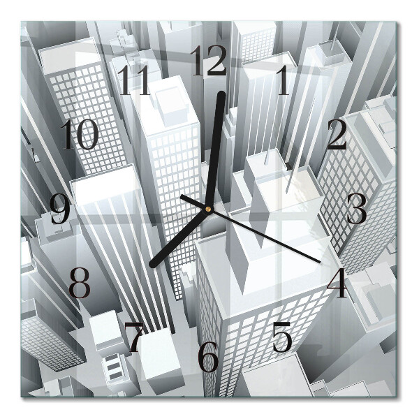 Quadrato orologio in vetro decorativo Edifici