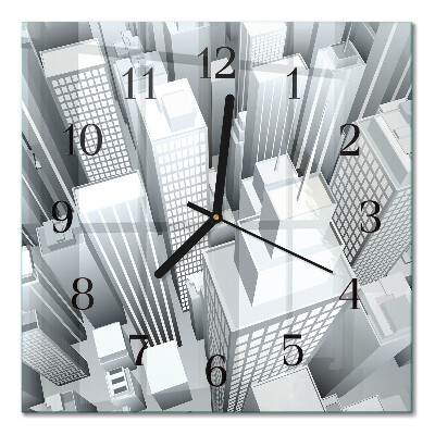 Quadrato orologio in vetro decorativo Edifici