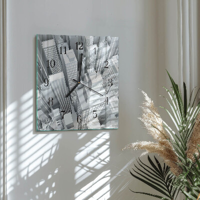 Quadrato orologio in vetro decorativo Edifici